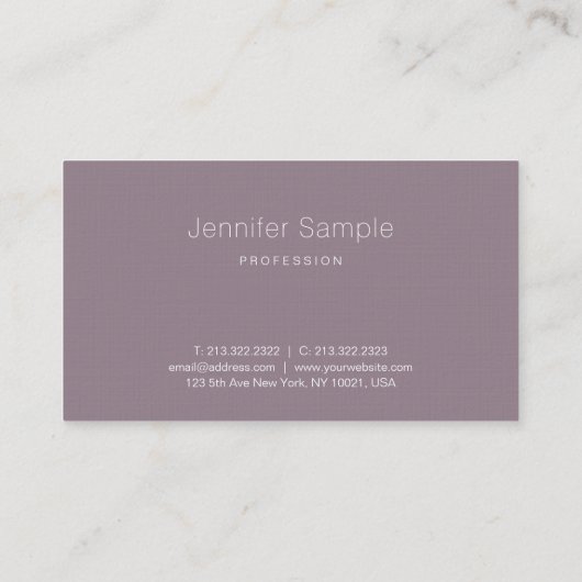 Creative Simple Plain Luxury Professional Visitekaartje (Achterkant)