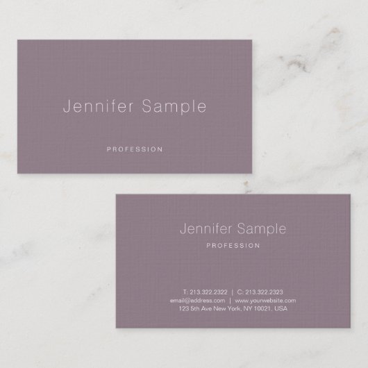Creative Simple Plain Luxury Professional Visitekaartje (Voorkant / Achterkant)