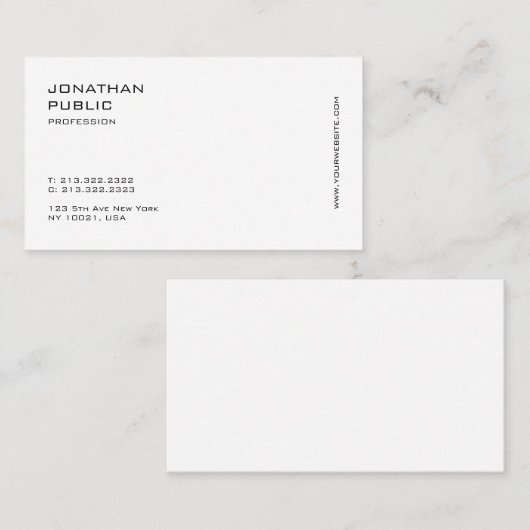 Creative Simple Plain Modern Minimalistisch Elegan Visitekaartje (Voorkant / Achterkant)
