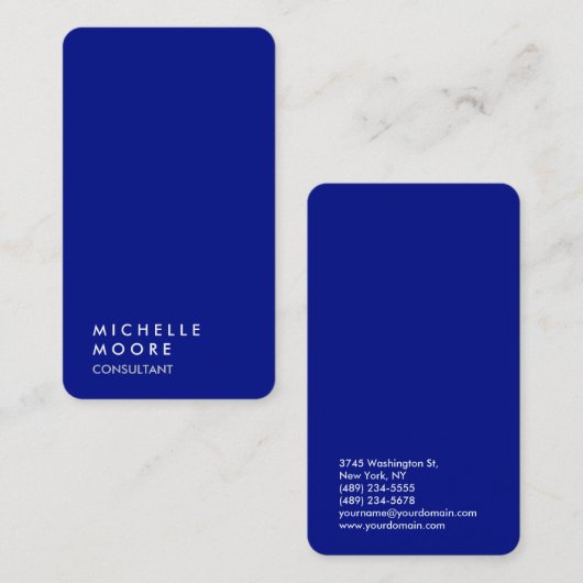 Creative Simple Plain Phthalo Blue Trendy Visitekaartje (Voorkant / Achterkant)