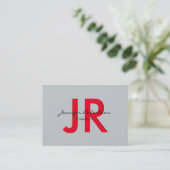 Creative Simple Red Gray Plain Uniform Visitekaartje (Staand voorkant)