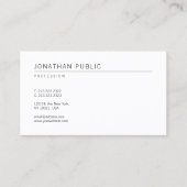 Creative Simple White Plain Modern Ingeavanceerd Visitekaartje (Voorkant)