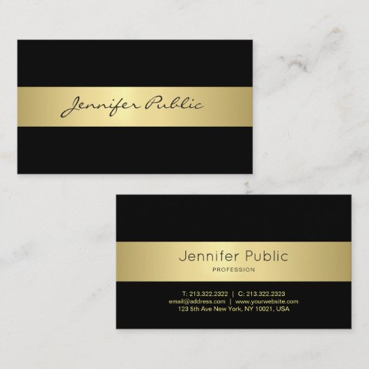 Creative Slank Design Gold Plain Trendy Luxe Visitekaartje (Voorkant / Achterkant)