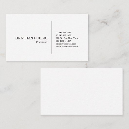 Creative Slank White Design Modern Stijlvol design Visitekaartje (Voorkant / Achterkant)
