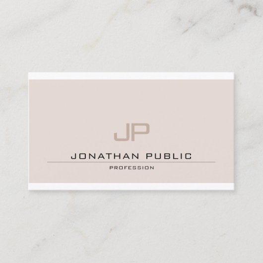 Creative Sleek Modern Elegant Trendy Monogrammed Visitekaartje (Voorkant)
