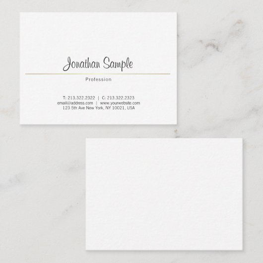 Creative Smart Design Gold Plain Luxury Trendy Visitekaartje (Voorkant / Achterkant)