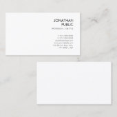 Creative Smart Design Modern Chic White Plain Visitekaartje (Voorkant / Achterkant)