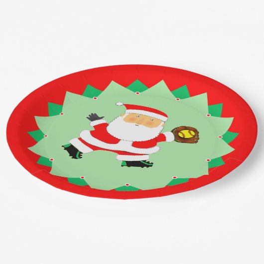 Creative Softball Christmas Holiday Papieren Bordje (Gekanteld)