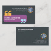 Creative Speech Box Quotting Mark PR HR Manager Visitekaartje (Voorkant / Achterkant)