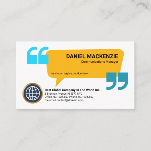 Creative Speech Box Quottion PR Communication Visitekaartje (Voorkant)