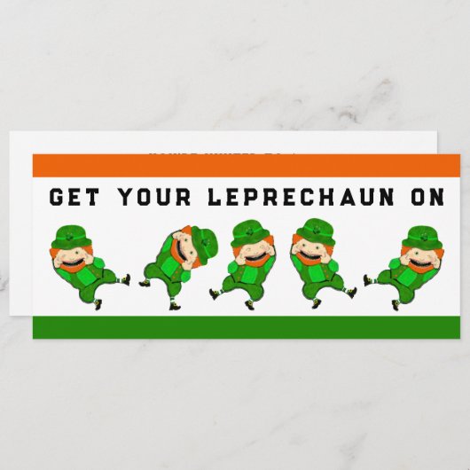 Creative St. Patrick's Day Party Kaart (Voorkant / Achterkant)