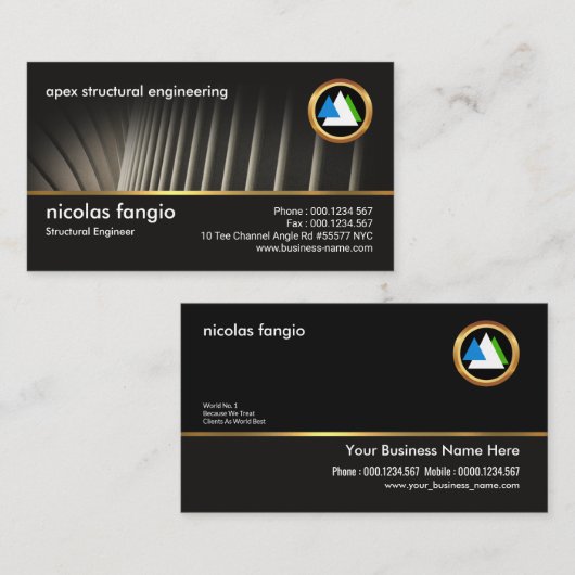 Creative Steel Structure Silhouette Engineering Visitekaartje (Voorkant / Achterkant)