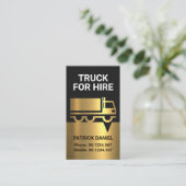 Creative stijlvolle Faux Gold Logistic Truck-drive Visitekaartje (Staand voorkant)