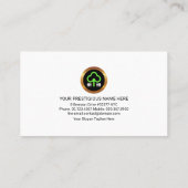 Creative stijlvolle groene lef Gold Rake Lawn Care Visitekaartje (Achterkant)