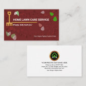 Creative stijlvolle groene lef Gold Rake Lawn Care Visitekaartje (Voorkant / Achterkant)