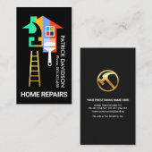 Creative stijlvolle, kleurrijke thuisreparaties visitekaartje (Voorkant / Achterkant)