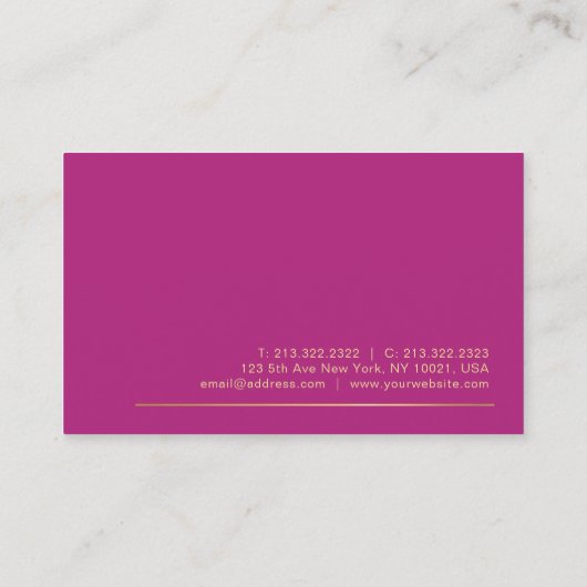 Creative stijlvolle Trendy Silk Finish Modern Luxe Visitekaartje (Achterkant)