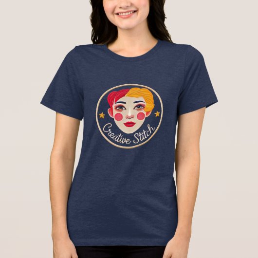 Creative Stitch Artistic Face T-shirt (Voorkant)