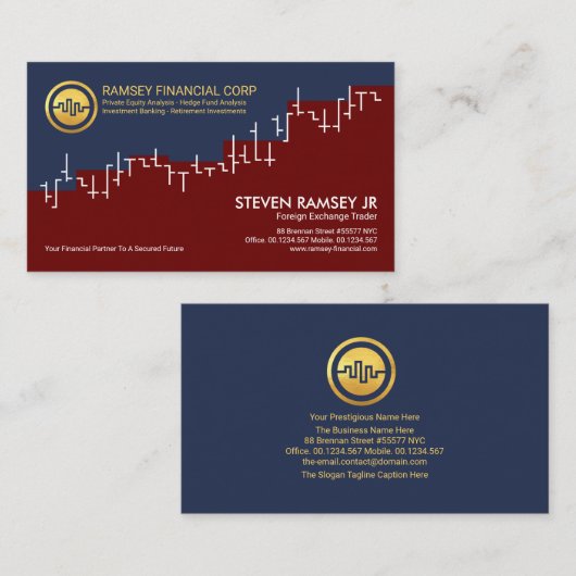 Creative Stock Share Index Grafiek, handelaar Visitekaartje (Voorkant / Achterkant)