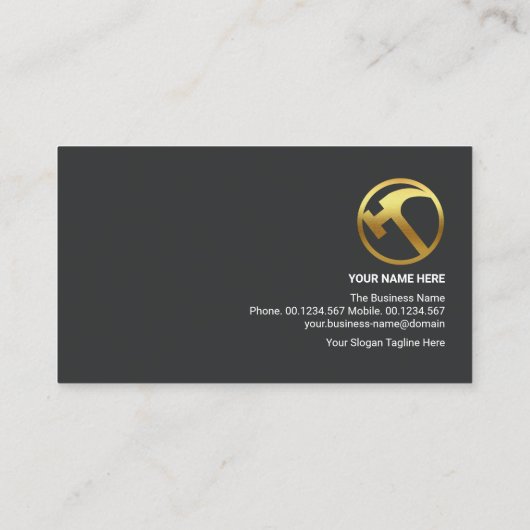 Creative Stylish Blue Rooftop Builder Handyman Visitekaartje (Achterkant)