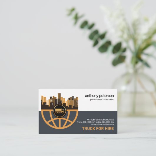 Creative Stylish Global City Lijst Logistics Visitekaartje (Staand voorkant)