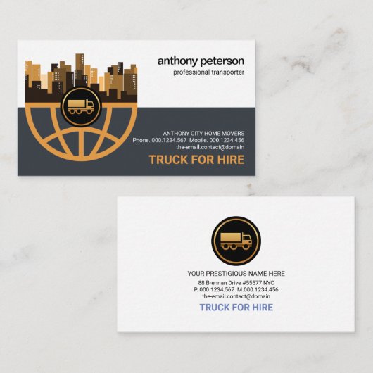 Creative Stylish Global City Lijst Logistics Visitekaartje (Voorkant / Achterkant)