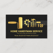 Creative Stylish Gold Handyman Tools Renovation Visitekaartje (Voorkant)