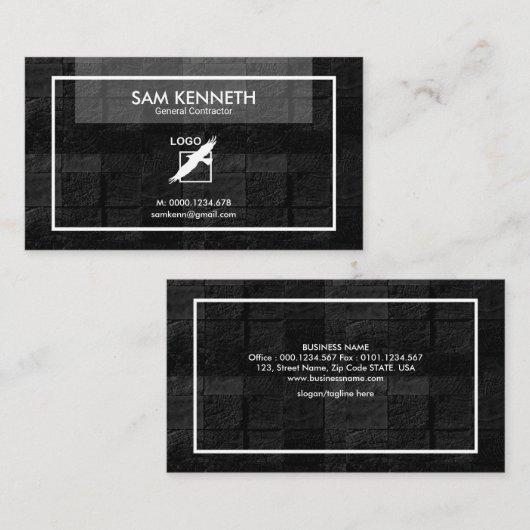 Creative Stylish Sawn Timber Contractor Visitekaartje (Voorkant / Achterkant)