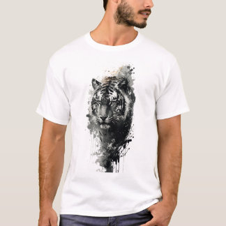 Creative Stylish Waterverf Tiger Head T-Shirt