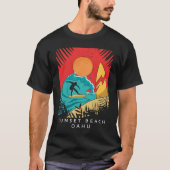 Creative Sunset Beach  Travel  Surf  Palm Tree  Oa T-shirt (Voorkant)