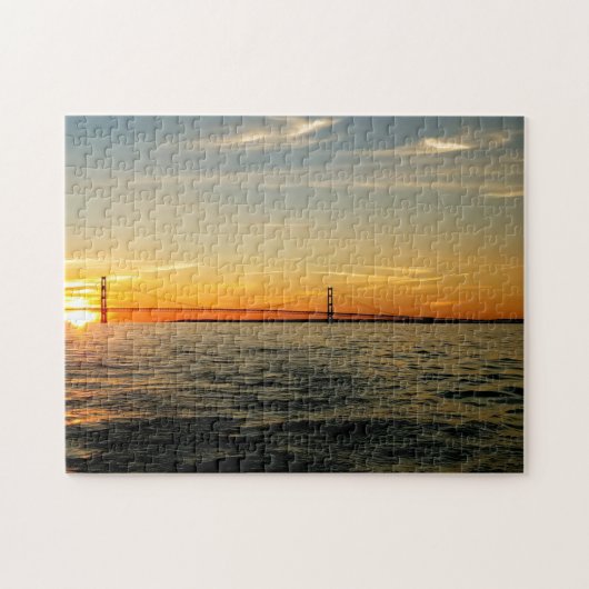 Creative sunset bridge water foto puzzel puzzel (Horizontaal)