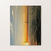 Creative sunset bridge water foto puzzel puzzel (Verticaal)