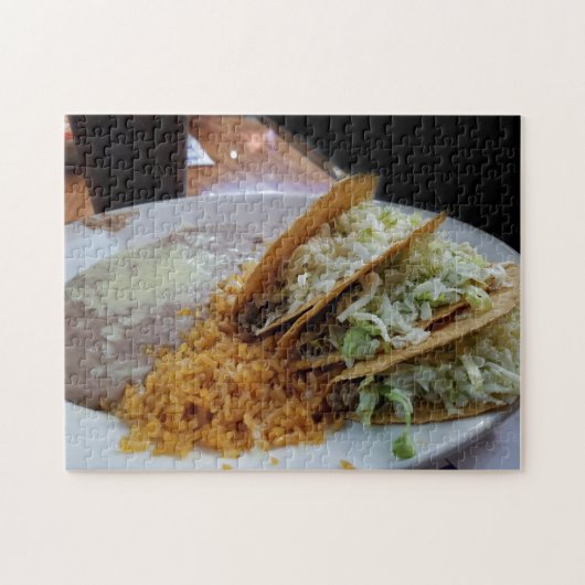 Creative tacos beans rijstfoto puzzel legpuzzel (Horizontaal)