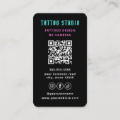 Creative Tattoo Artist Tattooist Branding QR Code Visitekaartje (Achterkant)