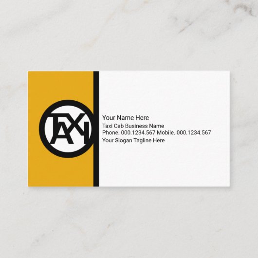 Creative Taxi Signage Stand Taxi Cab Driver Visitekaartje (Achterkant)