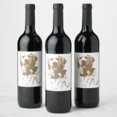 Creative tekening Golden Retriever Wijn Etiket (Flessen)