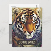 Creative Tiger Invitation Briefkaart met QR-code (Voorkant / Achterkant)