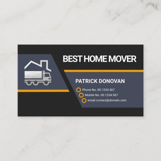 Creative Trapezium blokkeert Silver Moving Truck Visitekaartje (Voorkant)