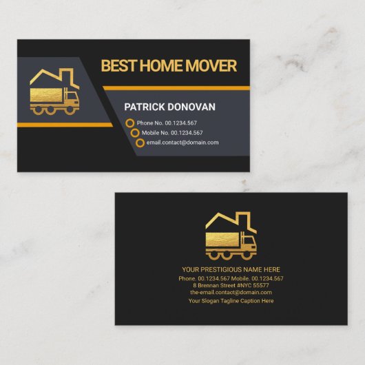 Creative Trapezium Layers Gold Truck Home Movement Visitekaartje (Voorkant / Achterkant)