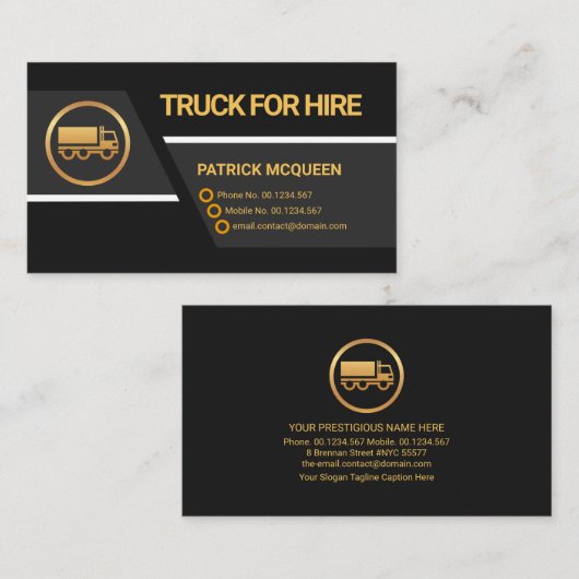 Creative Trapezium Layers Truck Logistic Transport Visitekaartje (Voorkant / Achterkant)