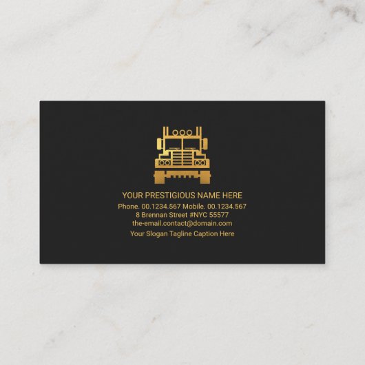 Creative Trapezium Layers Truck Logistics Driver Visitekaartje (Achterkant)