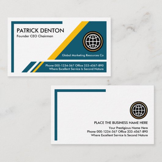 Creative Trapezoid Layers CEO-oprichter Visitekaartje (Voorkant / Achterkant)
