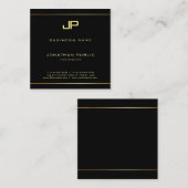 Creative Trendy Glamor Gold Monogram Luxe Golden Vierkante Visitekaartje (Voorkant / Achterkant)