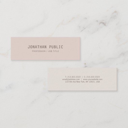 Creative Trendy Minimalist Design Sjabloon Modern Mini Visitekaartje (Voorkant / Achterkant)