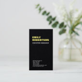 Creative Trendy Modern Minimalist Plain Black Visitekaartje (Staand voorkant)