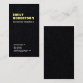 Creative Trendy Modern Minimalist Plain Black Visitekaartje (Voorkant / Achterkant)