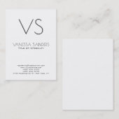 Creative Trendy Monogram Plain White Visitekaartje (Voorkant / Achterkant)