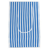 Creative Trendy Sjabloon Modern Blue White Striped Medium Cadeauzakje (Achterkant)