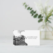 Creative Typewriter Professional Black and White Visitekaartje (Staand voorkant)