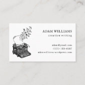 Creative Typewriter Professional Black and White Visitekaartje (Achterkant)